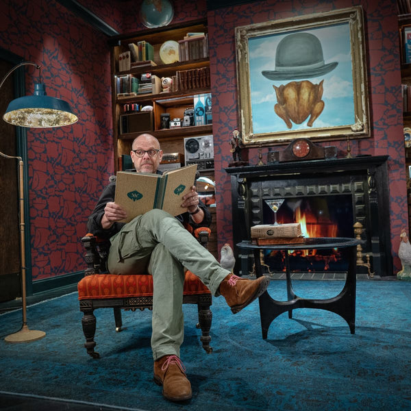 Alton Brown Good Eats set with Chicken Painting