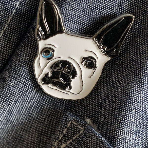 Silver-plated enamel Scabigal pin